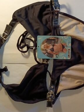 Black Bikini Set with Buckle Detail